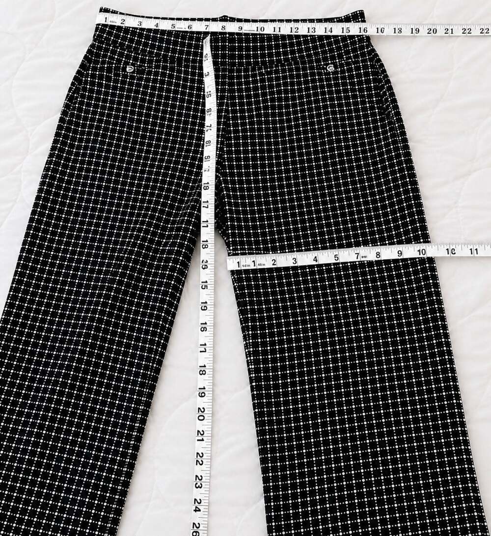 Polished & Poised Petite XL Black White Geometric Pull-On Career Pants Stretch - Picture 4 of 9